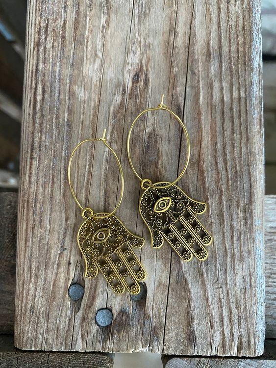 Örhängen – Hamsa, guld