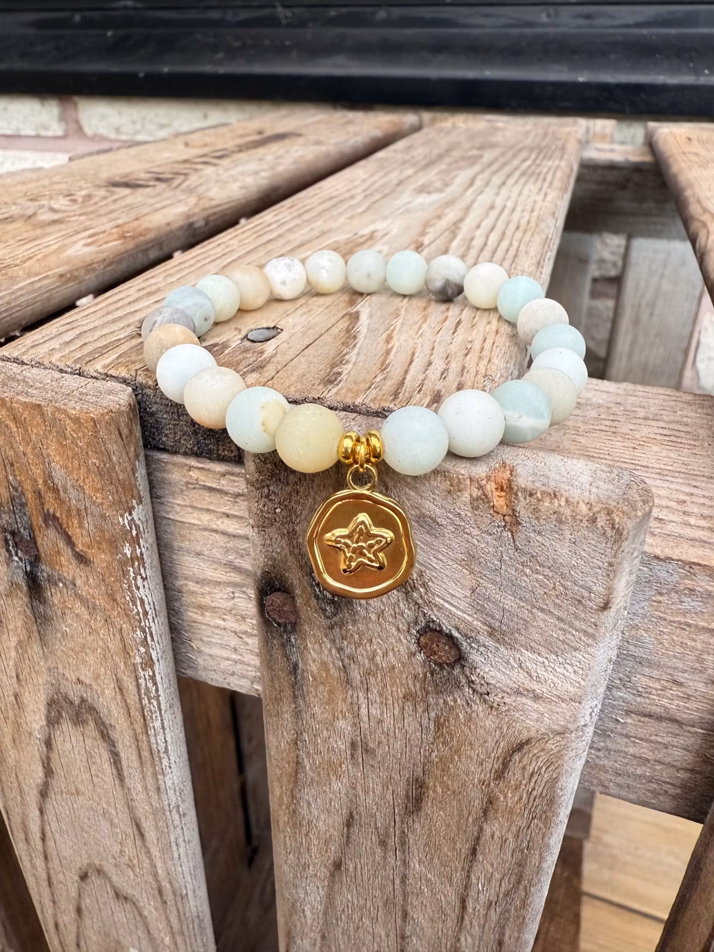 Armband – Frostad amazonit & sjöstjärna