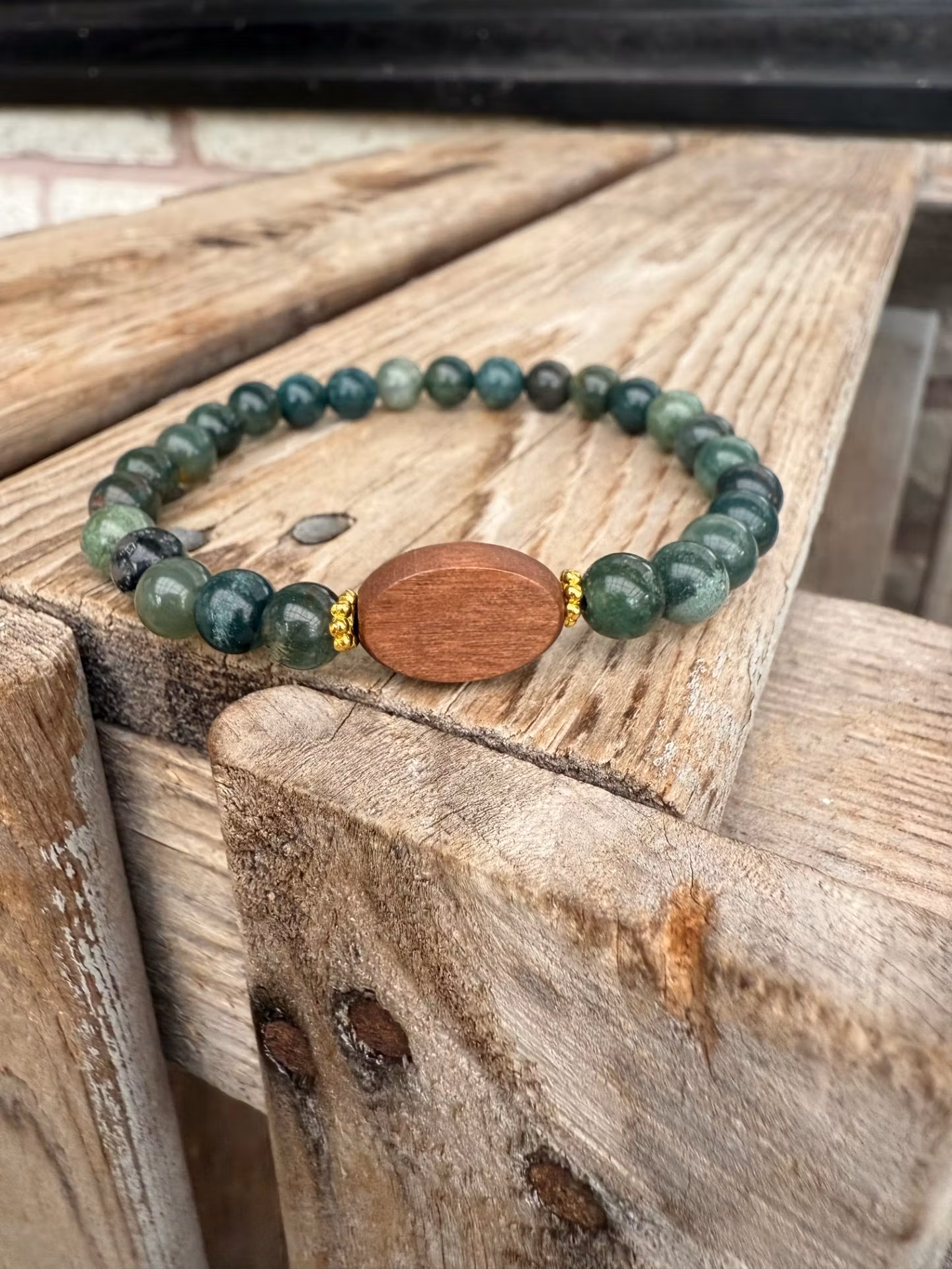 Armband – Mossagat & trä