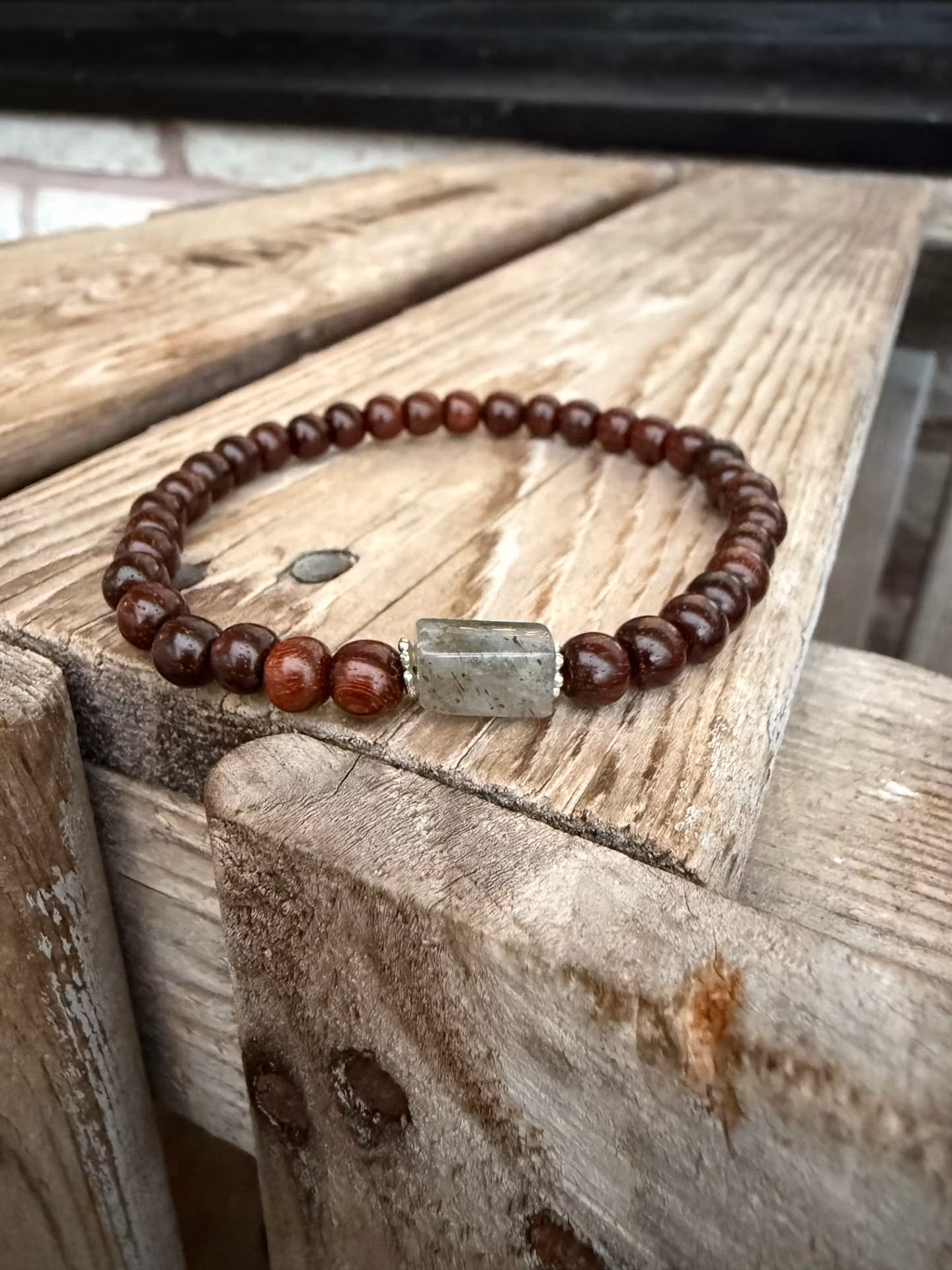 Armband – Mörk sandelträ & labradorit