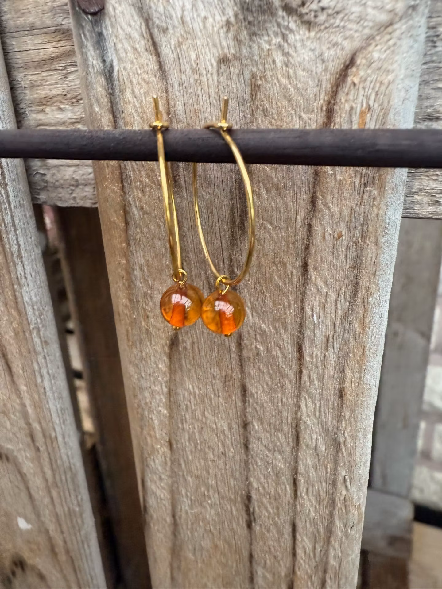 Örhängen – Bärnsten, cognac