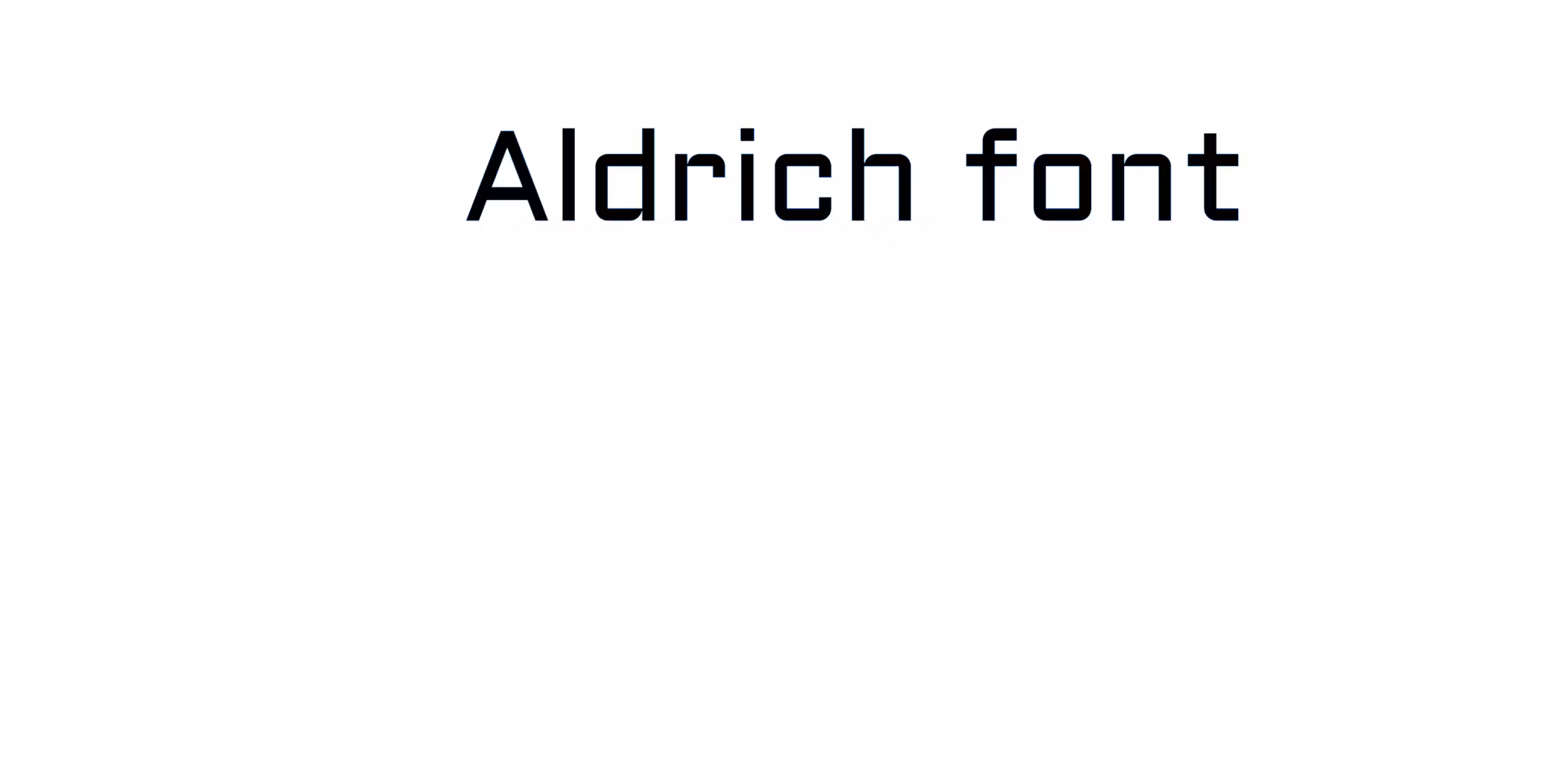 Aldrich font 22x4 BLÅ