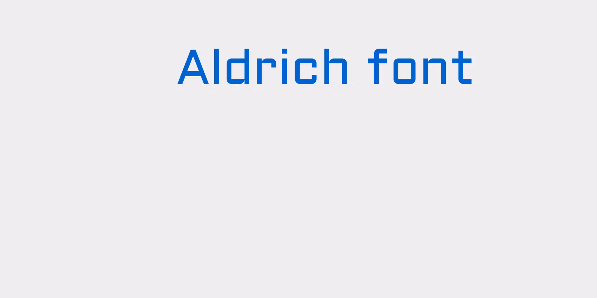 Aldrich font 22x4 BLÅ