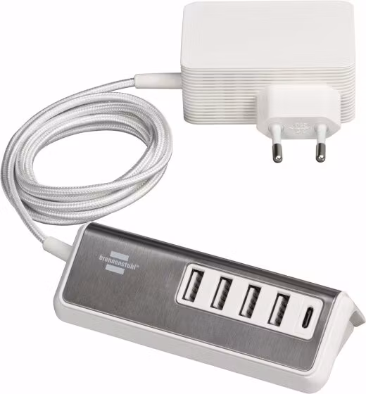 brennenstuhl®estilo USB-laddare med flera portar med 4x USB-A och 1x USB C Power Delivery-port