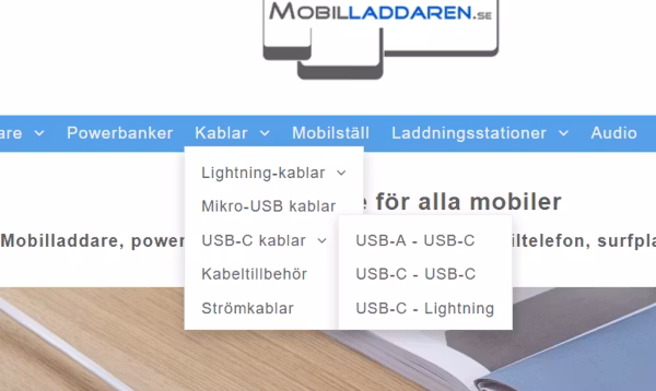 Meny med flera nivåer