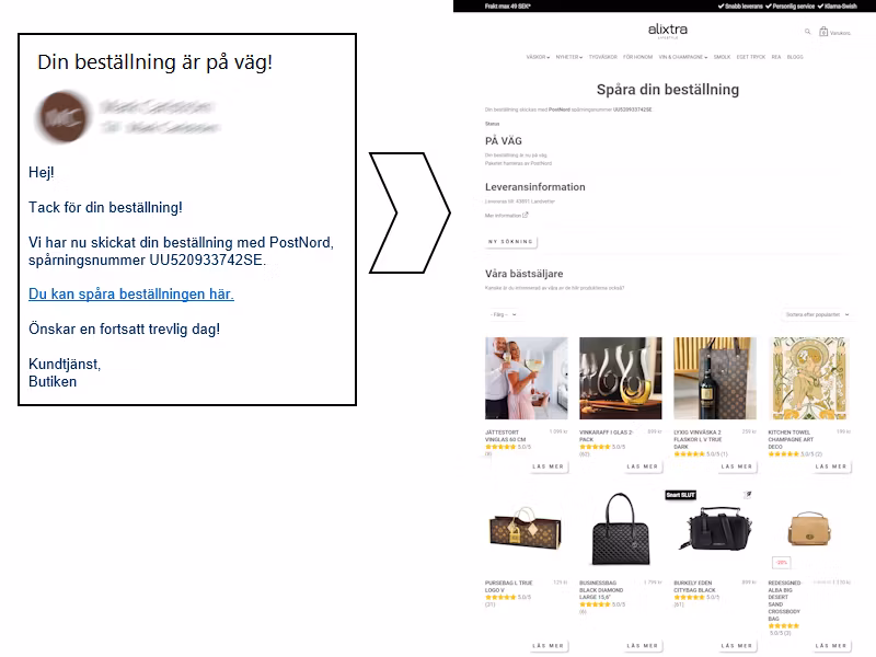 Paketspårning i butiken