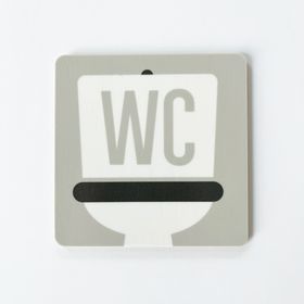 Dörrskylt WC grå