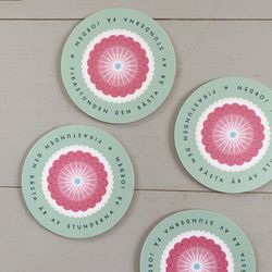 Glasunderlägg Fika 4-pack