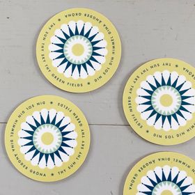 Glasunderlägg Sverige gul 4-pack