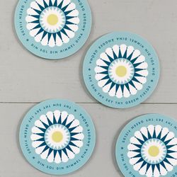 Glasunderlägg Sverige blå 4-pack