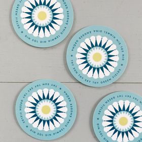 Glasunderlägg Sverige blå 4-pack