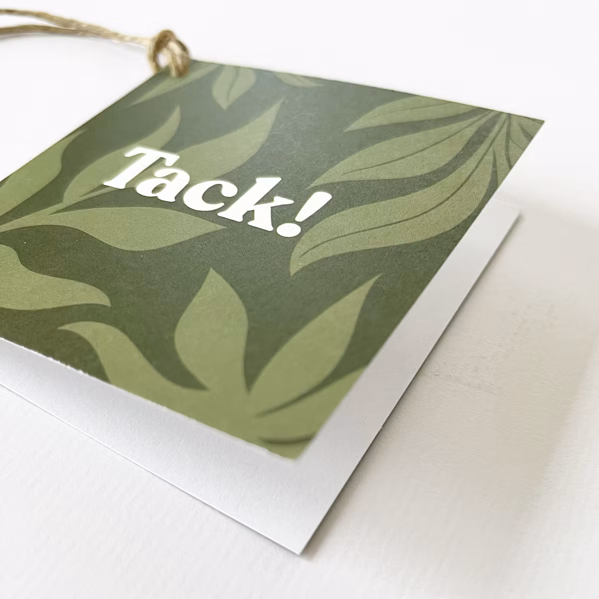 Paketkort Tack blad