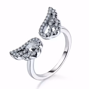 RING ANGEL WINGS WHITE GOLD
