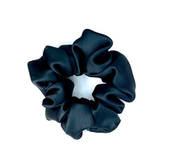 Satin scrunchie - Black and blue