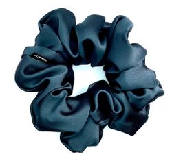 Satin scrunchie - Black and blue