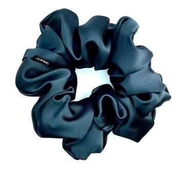 Satin scrunchie - Black and blue