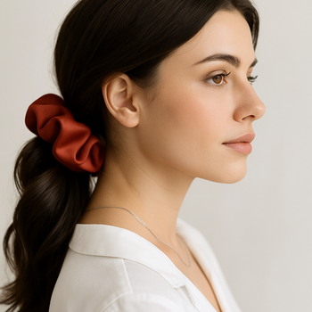 Satin scrunchie - Rusty Red