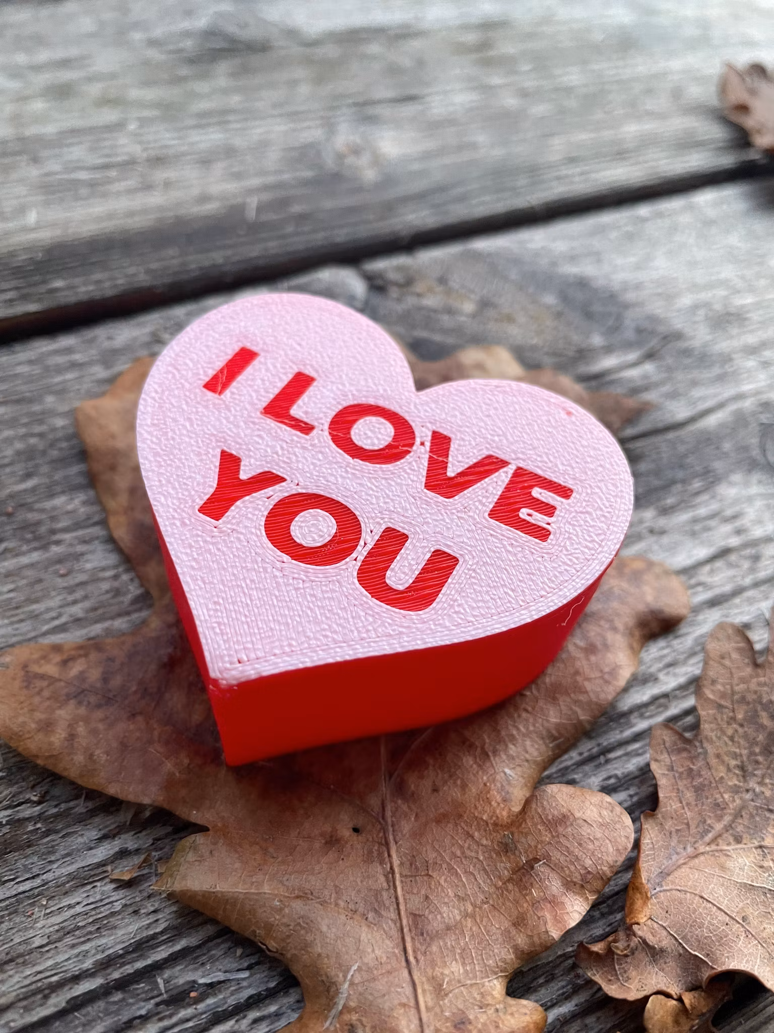 I LOVE YOU, röd/ljusrosa