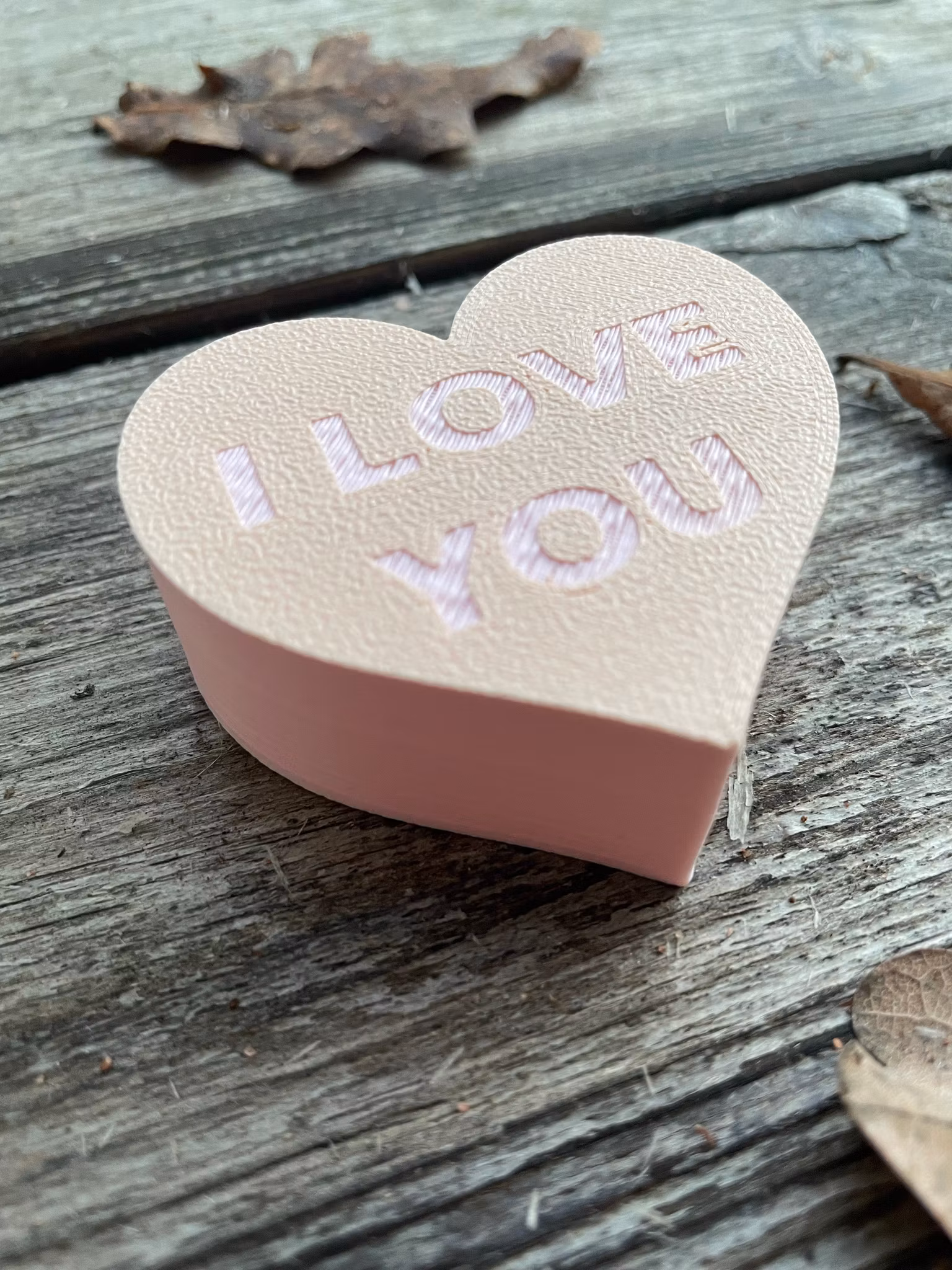 I LOVE YOU, beige/ljusrosa