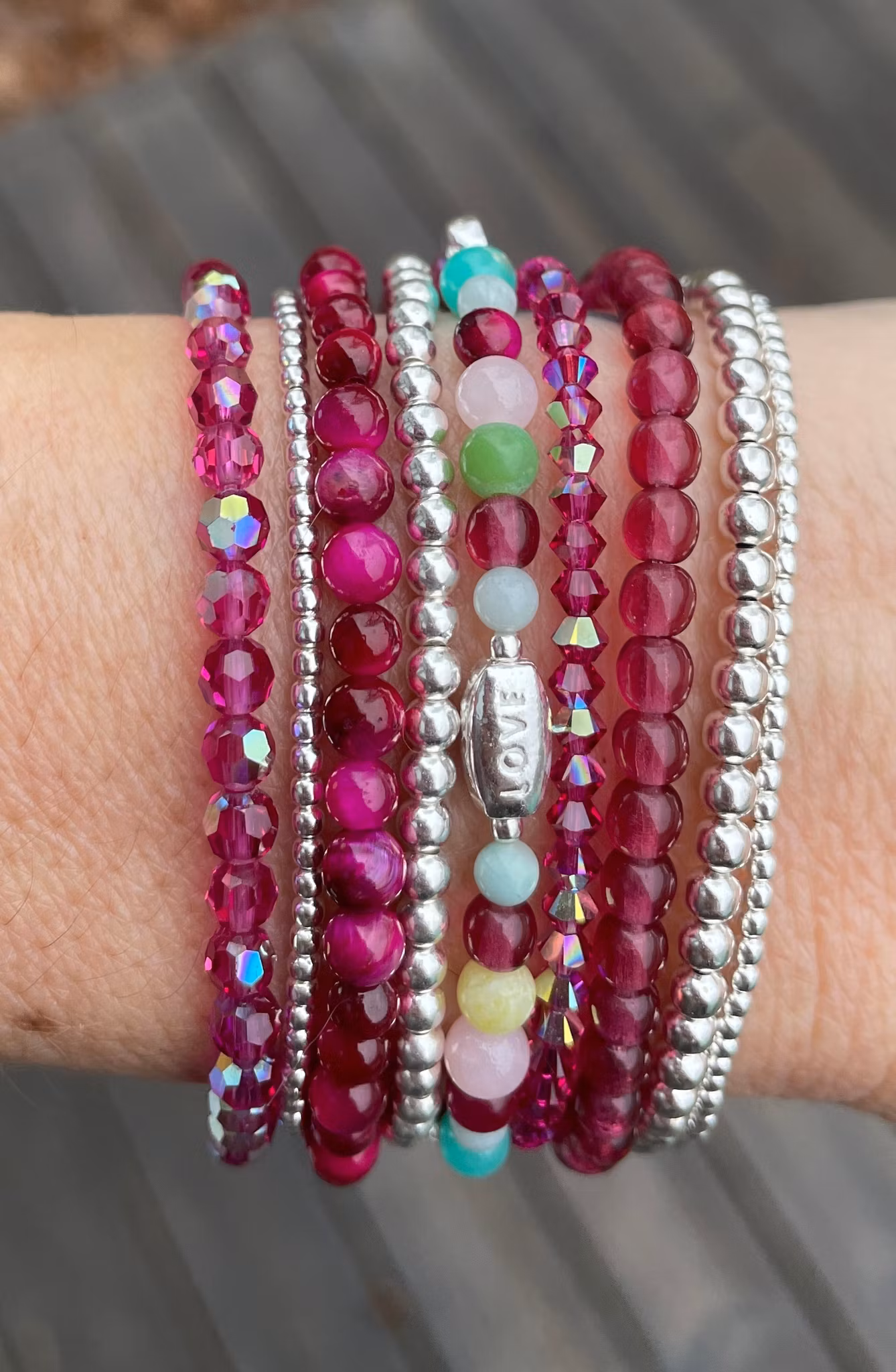 4 mm swarovski, cerise