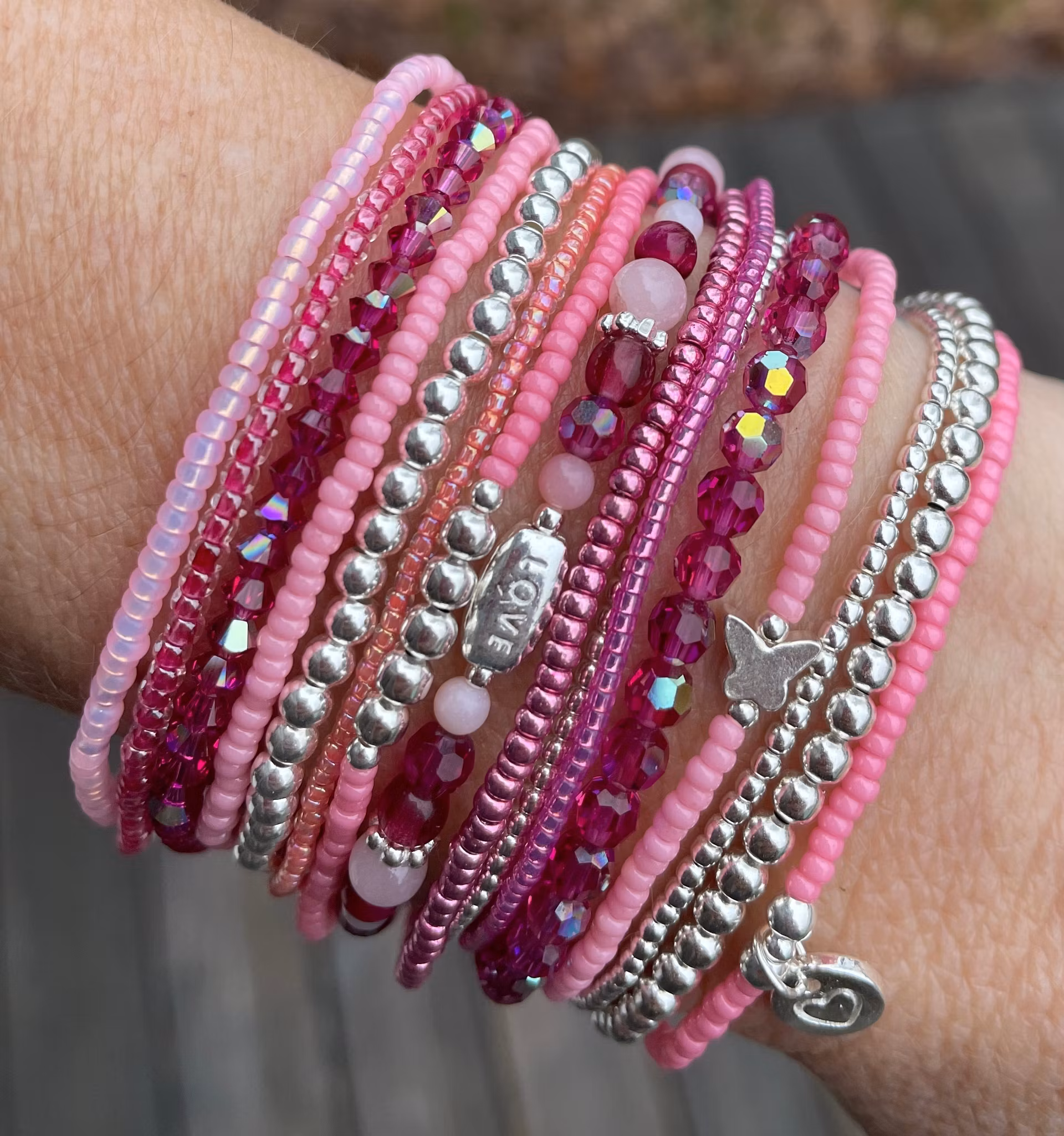 4 mm swarovski, cerise