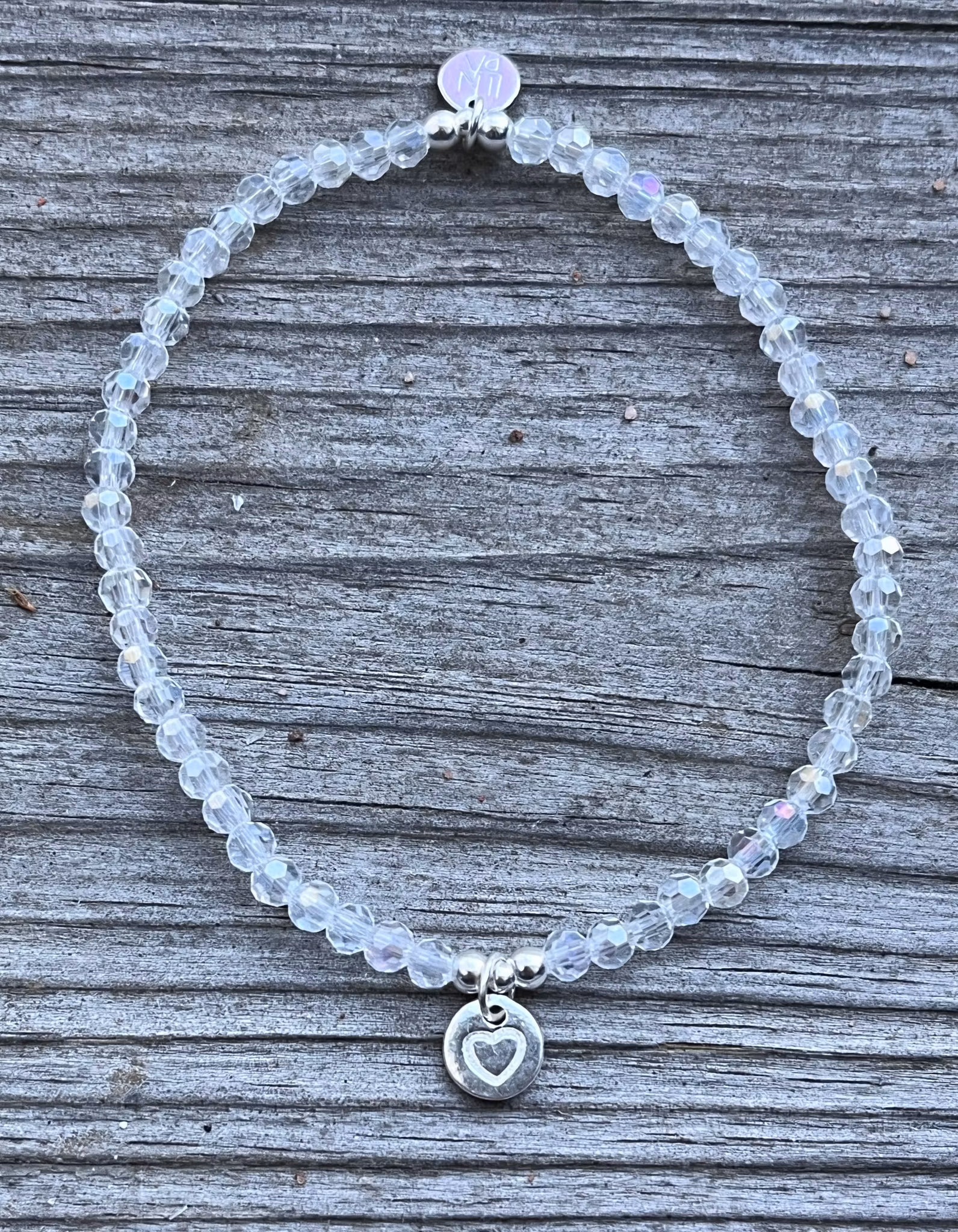 Diamantpärlor med hjärtberlock