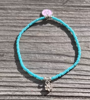 Turkosa småpärlor med silverberlock🌸