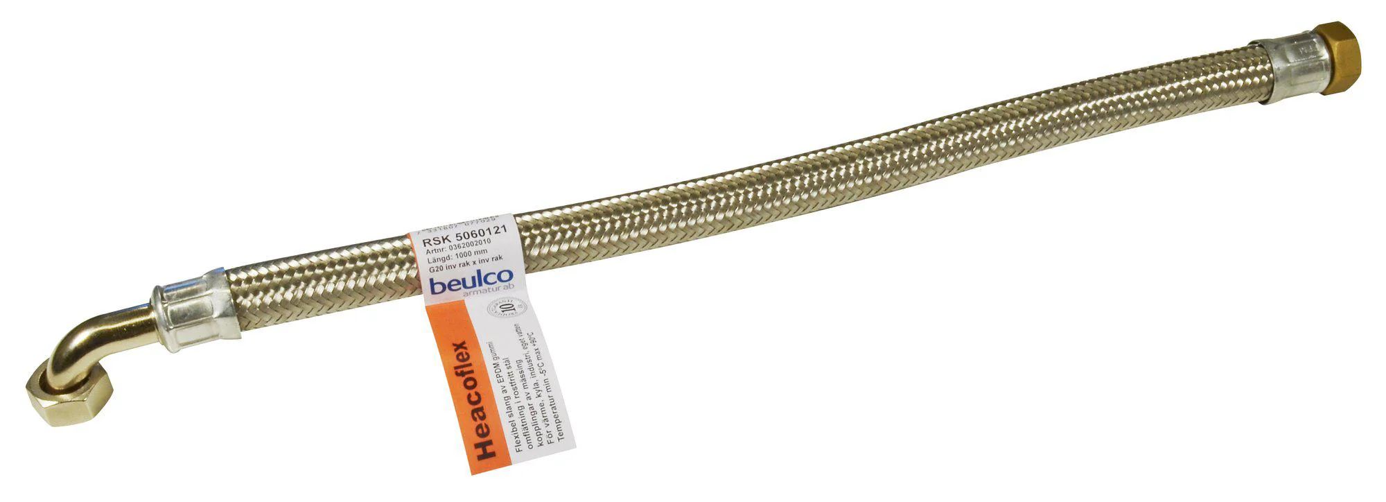 Heacoflex 6220 G25 60cm - Löpmutter invändig gänga vinkel, planpackning x utvändig gägna rak