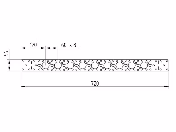 Fixturplåt V6 60cc, med bockad kant