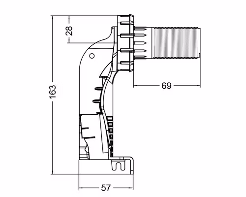 Bockfixtur V6 Blå för alla rör-i-rör med 25mm skyddsrör