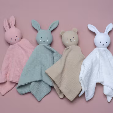 Snuttefilt kanin "rosa" med namn