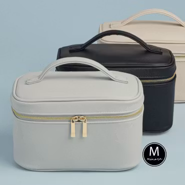 Sminkväska i läderlook (Rosa)