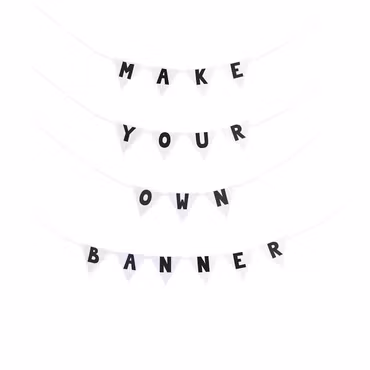 DIY Bokstavsbanner - Svart