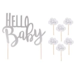 Tårtdekoration - Hello baby