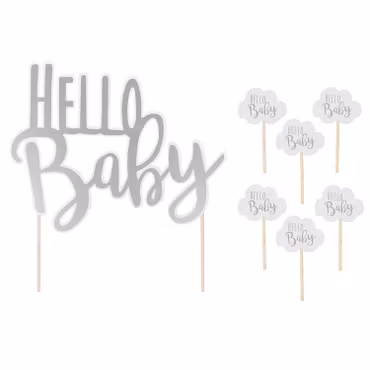 Tårtdekoration - Hello baby