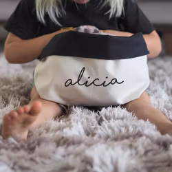 Förvaringslåda/ tygpåse med namn