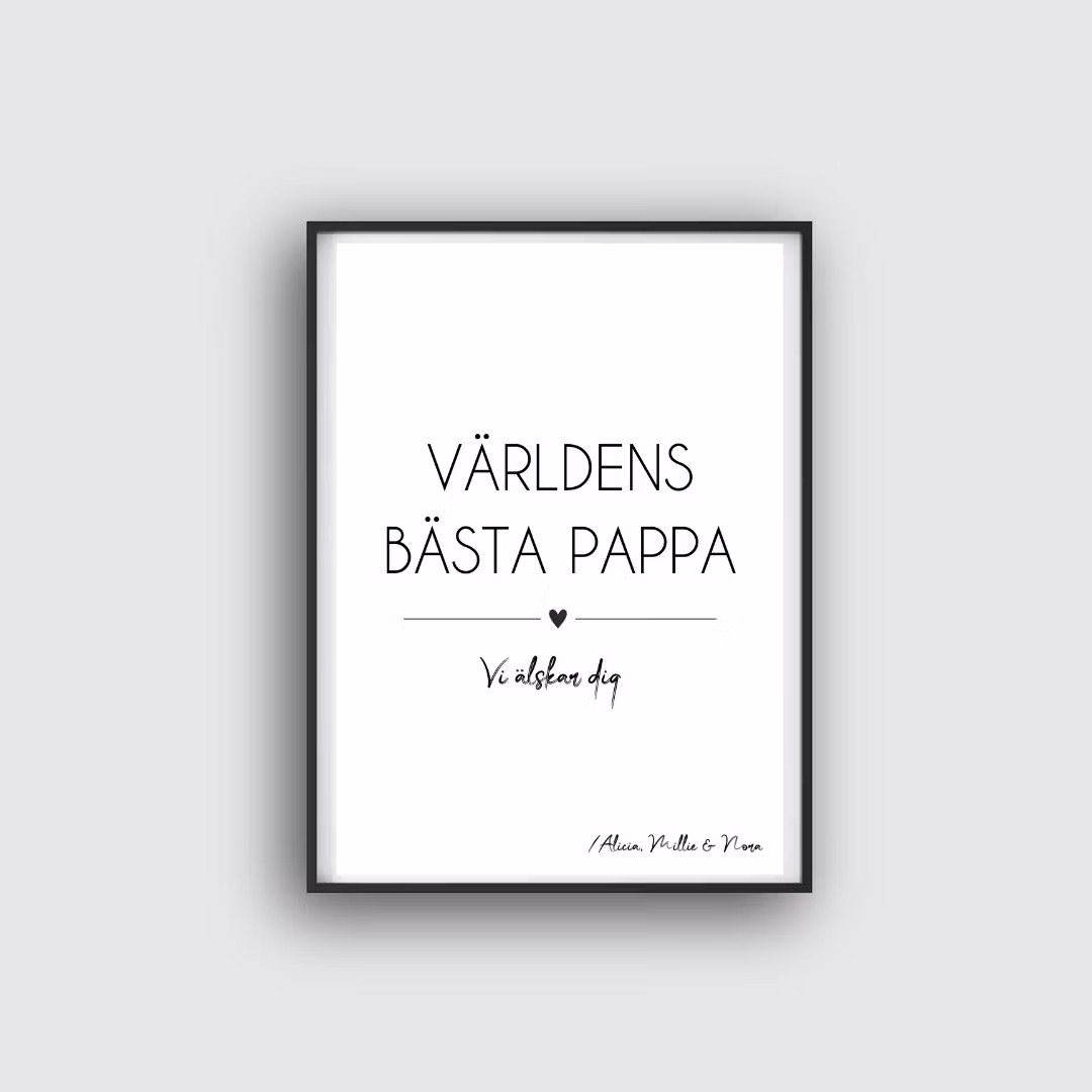 Pappa Poster - Vi älskar dig