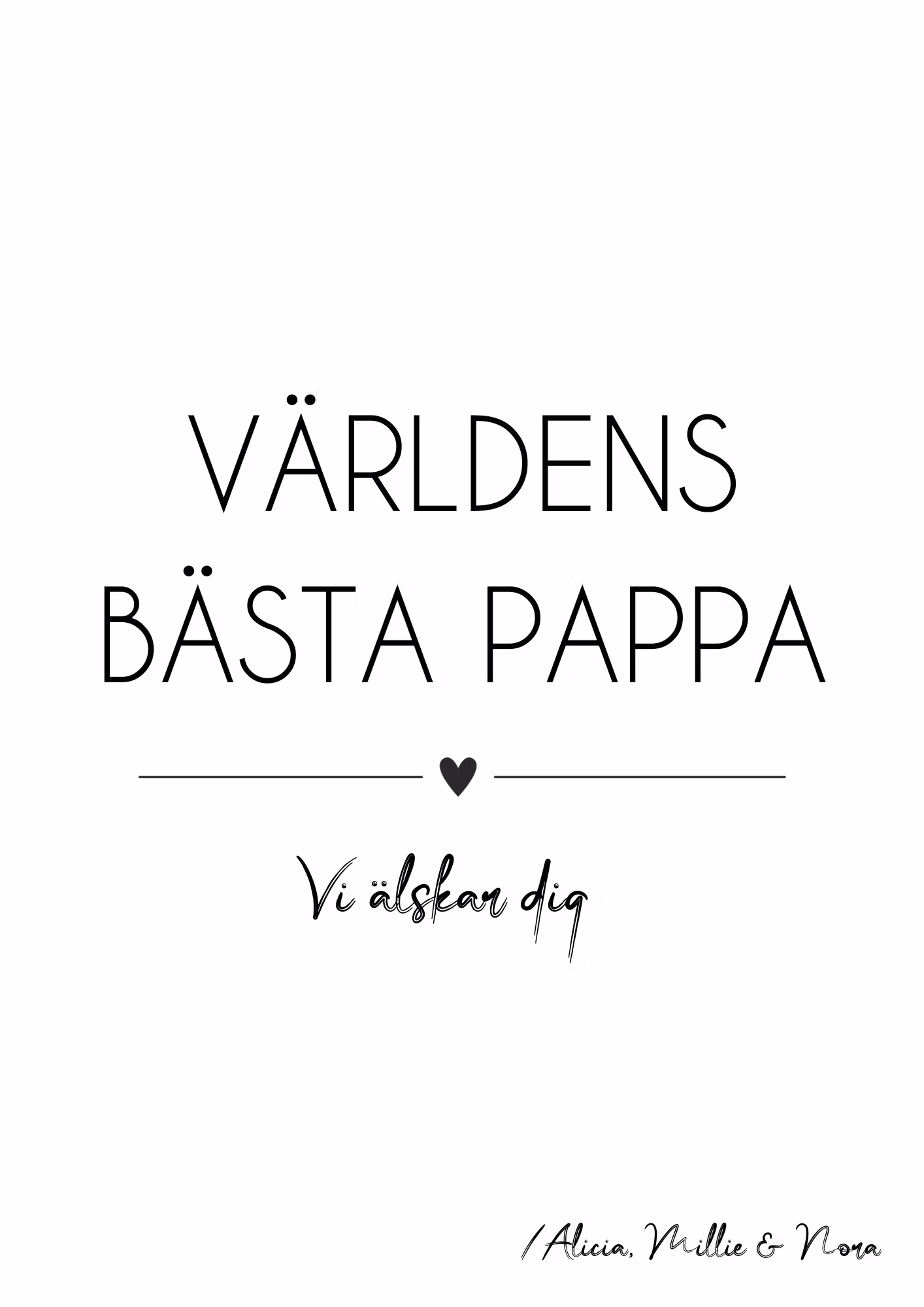 Pappa Poster - Vi älskar dig