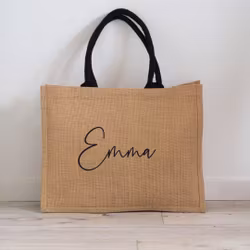 Personlig juteväska - Shopper med namn