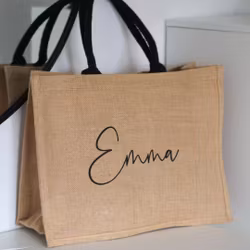 Personlig juteväska - Shopper med namn