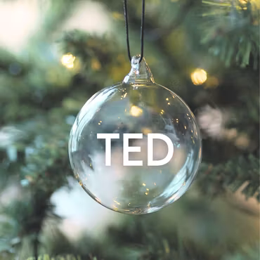 Glaskula/ Julkula med namn - Rak/Vit