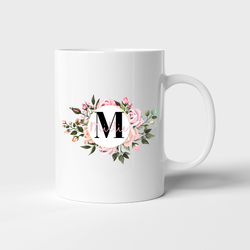 Mugg med namn - Rosa blommor