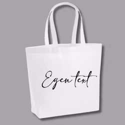 Tygkasse med egen text - Vit