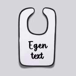 Haklapp med egen text - Svart kant