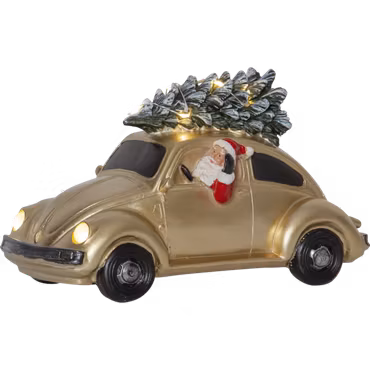 Jultomte på bil med LED