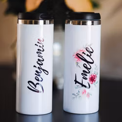 Personlig termos - Namn + Blommor