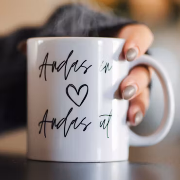 Kaffemugg - Andas in, Andas ut