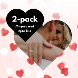 Personlig magnet i hjärtform (2-pack)