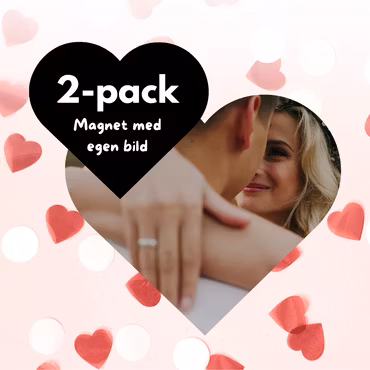 Personlig magnet i hjärtform (2-pack)