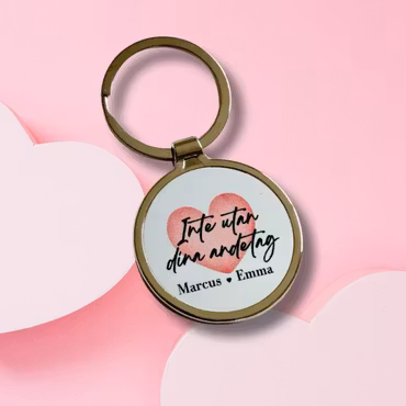 Nyckelring - Inte utan dina andetag (egna namn)